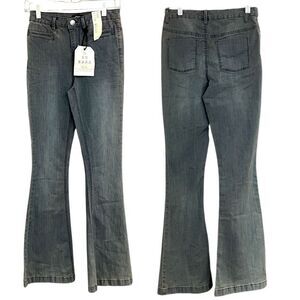 Generra Woman’s High Waist Flare Leg BL1065 C Front Slit Pockets Sz 1 NWT Deadst